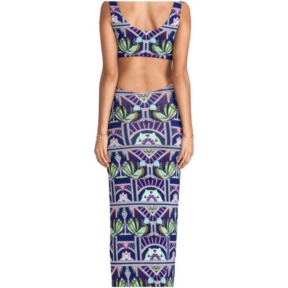 MARA HOFFMAN Modal Cut-Out Maxi Dress in Anada Navy Beach Cover-Up Resort Wear M - Picture 2 of 10